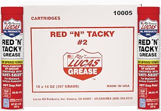Stens Lucas Oil Red N Tacky Grease, (10 Pack) | High-Temp Lithium Complex Wheel Bearing Chassis Maintenance Premium Automotive Trucks Industrial Machinery Dozen Tubes Set