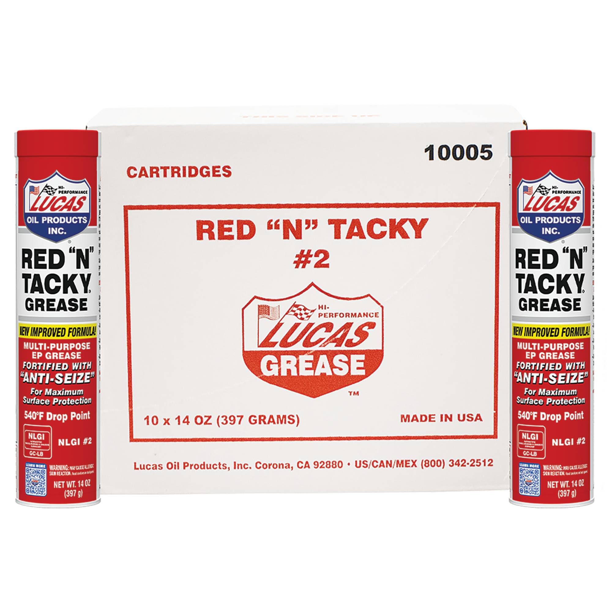 Stens Lucas Oil Red N Tacky Grease, (10 Pack) | High-Temp Lithium Complex Wheel 