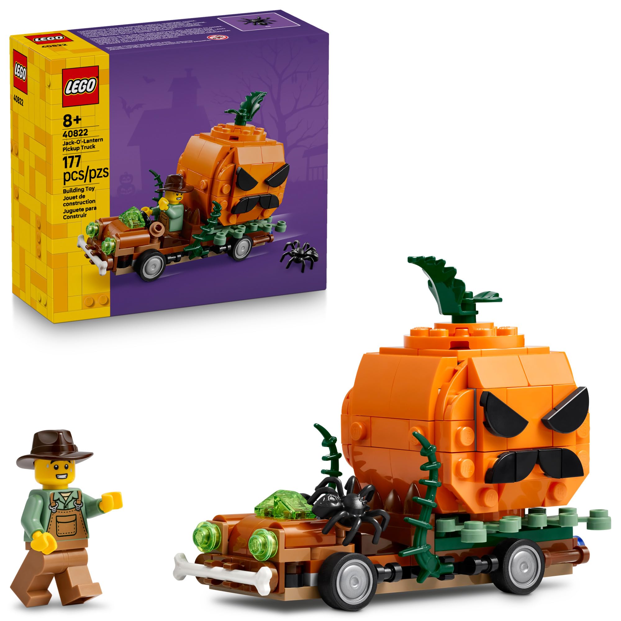 LEGO Jack-O'-Lantern Pickup Truck 40822 | Building Toys for Boys & Girls, Ages 8