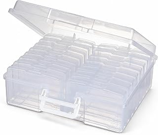 novelinks Photo Storage Box and 16 Inner 4" x 6" Photo Storage Containers | 1Pack Clear, Photo Albums 4x6 Pictures, Photo Organizers and Storage, Card Game Storage, Task Boxes for Special Education