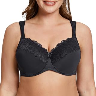 MELENECA Women's Plus Size Minimizer Full Coverage Underwire Bra
