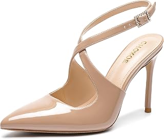 Womens Slingback 4" High Heels Pointed Toe Stiletto Pumps