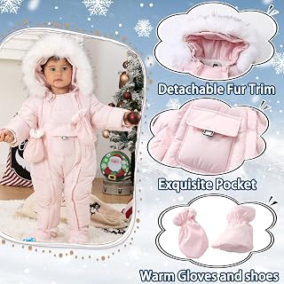 Xifamniy Baby Snowsuit Boy Girl Winter Clothes Coat Outwear Hooded Romper Jumpsuit
