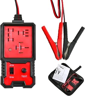 Automotive Relay Tester, 12V Electronic Battery Tester Checker for Car Automotive Voltage Repairing with Storage Bag