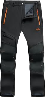TACVASEN Men's Waterproof Trousers Thermal Fleece Lined Hiking Ski Trousers