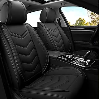 Car Seat Covers for Honda Civic 2000-2026, Premium Nappa Leather Car Seat Cover, Stylish Sport Seat Covers， Automobile Seat Cover Sets.(Standard 2 Seats/Pure Black)