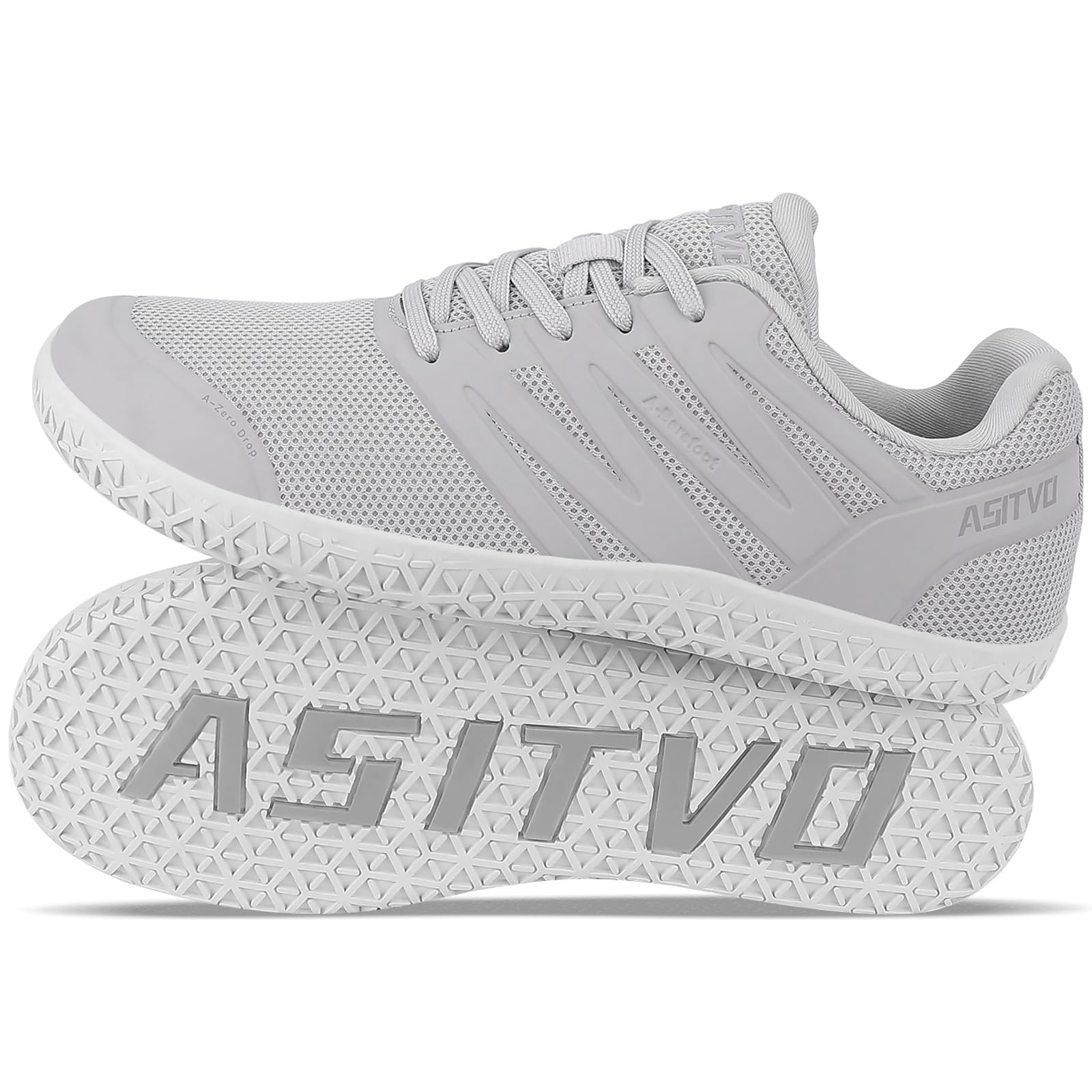 ASITVO ワイドメンズベアフットゼロドロップソールミニマリストスニーカーウォーキングシューズ