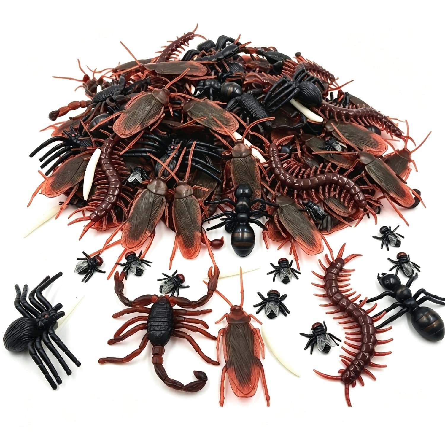 60 Pcs Realistic Insect Replica Halloween and April Fools - Includes Cockroaches
