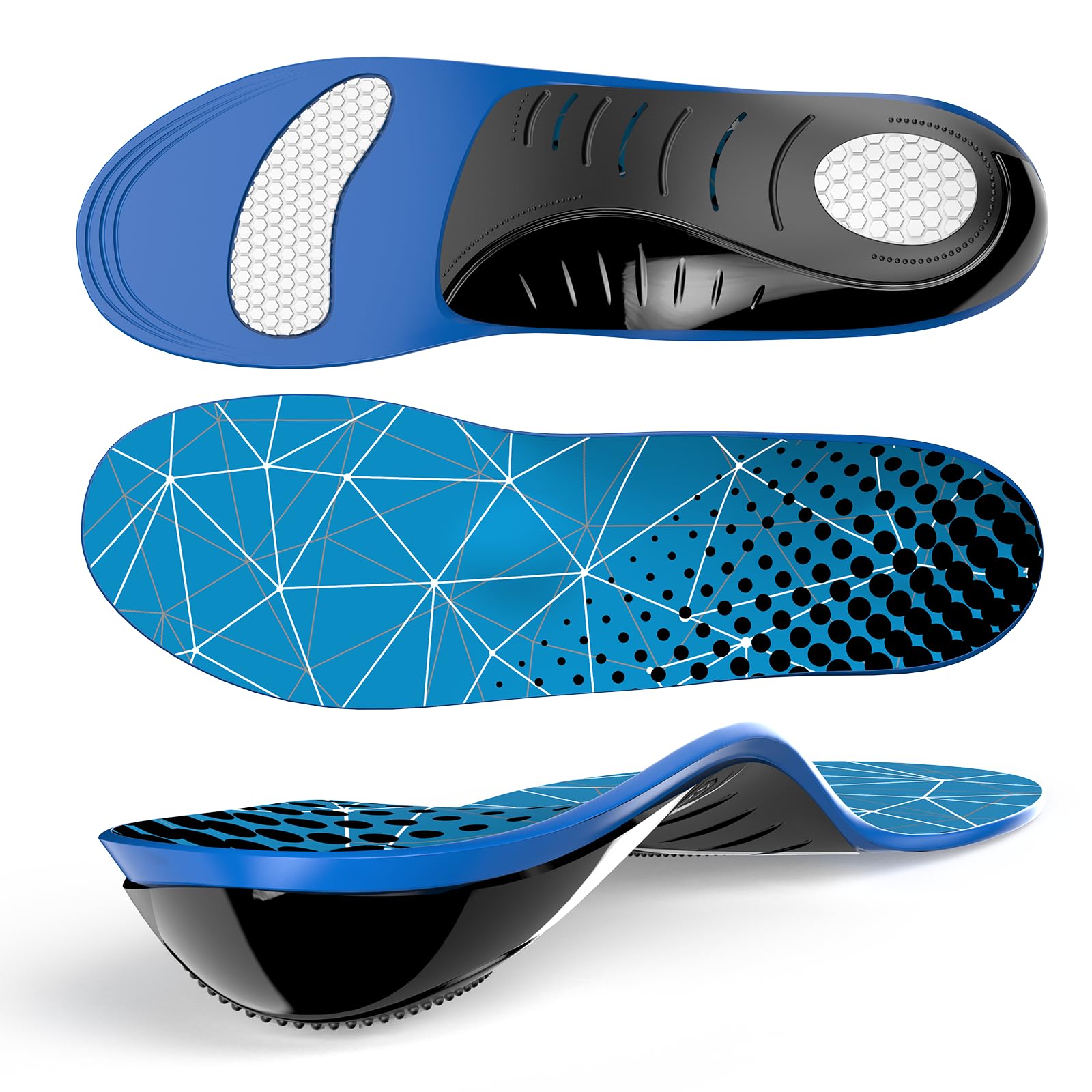 Plantar Fasciitis Arch Support Insoles - Welnove Heavy Duty High Arch Inserts St