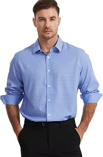 Men's Dress Shirts Solid Wrinkle-Free Long Sleeve Button Down Shirt Regular Fit Formal Shirts