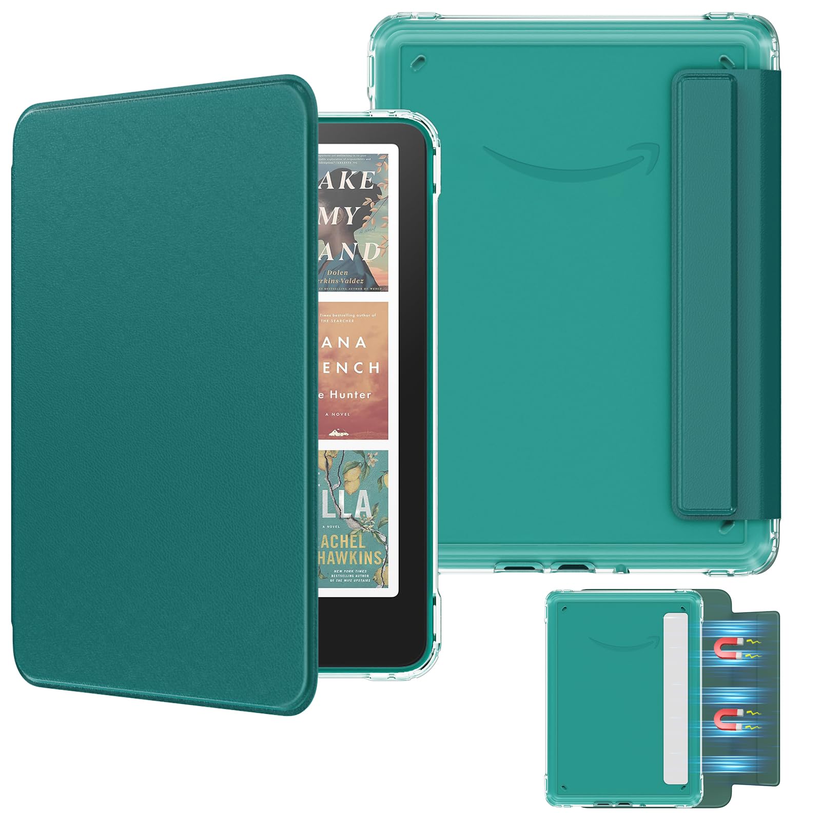 MoKo Magnetic Case for 7" Kindle Paperwhite 12th Gen& Colorsoft,Jade Green | Det
