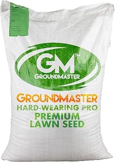 GroundMaster Premium Lawn Grass Seed – 5KG Hard Wearing & Fast Germination Grass Seeds for Family Lawns and Gardens, Coverage up to 300M2 for Overseeding, Tough Lawn Seed Mixture, Pet-Friendly