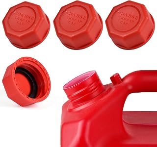 Gas Can Cap Replacement (4 kits-Red), fits most 1/2/5/10 gallon gas cans | For popular brands such as Blitz, Briggs Stratton, Eagle, Essence, Igloo, Midwest, Rubbermaid, Scepter and GARAGE BOSS
