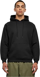 Urban Classics Men's Plain Hooded Sweatshirt Black 65% Cotton, 35% Polyester Oversize