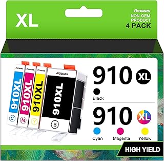 XL 910 Ink Cartridges for HP 910XL Ink Cartridges Combo Pack, Black Color | Work for hp OfficeJet 8010 8012 8015 8017 8018 8022 OfficeJet Pro: 8020 8022 8025 8026 8028 8030 8035, Black Color