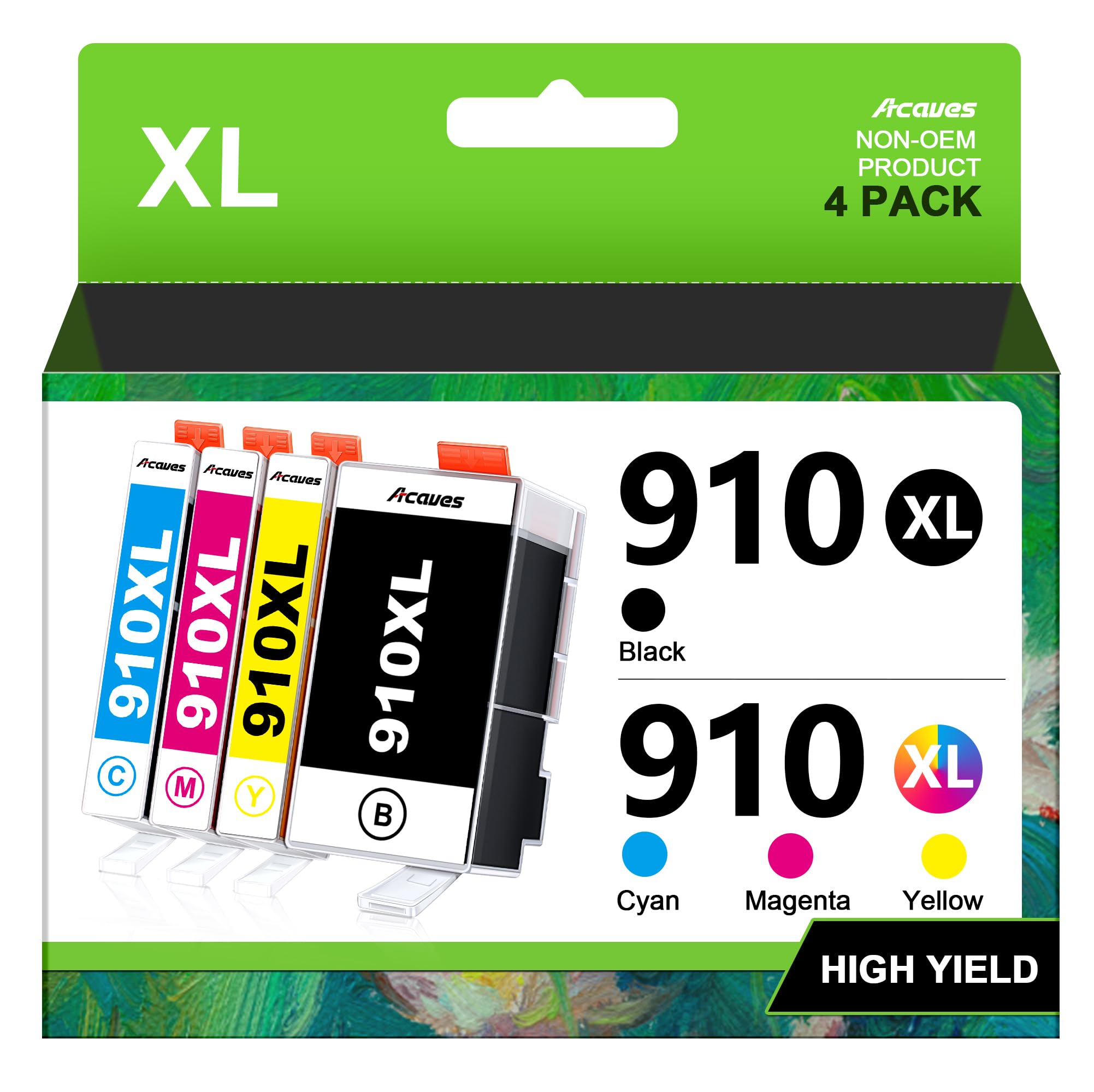 XL 910 Ink Cartridges for HP 910XL Ink Cartridges Combo Pack, Black Color | Work