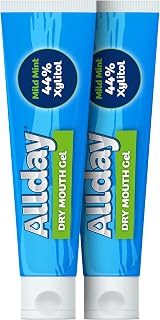 Allday Dry Mouth Treatment Gel - Maximum Strength Xylitol, Fast Acting, Non-Acidic (2 Tubes Inside One Box)