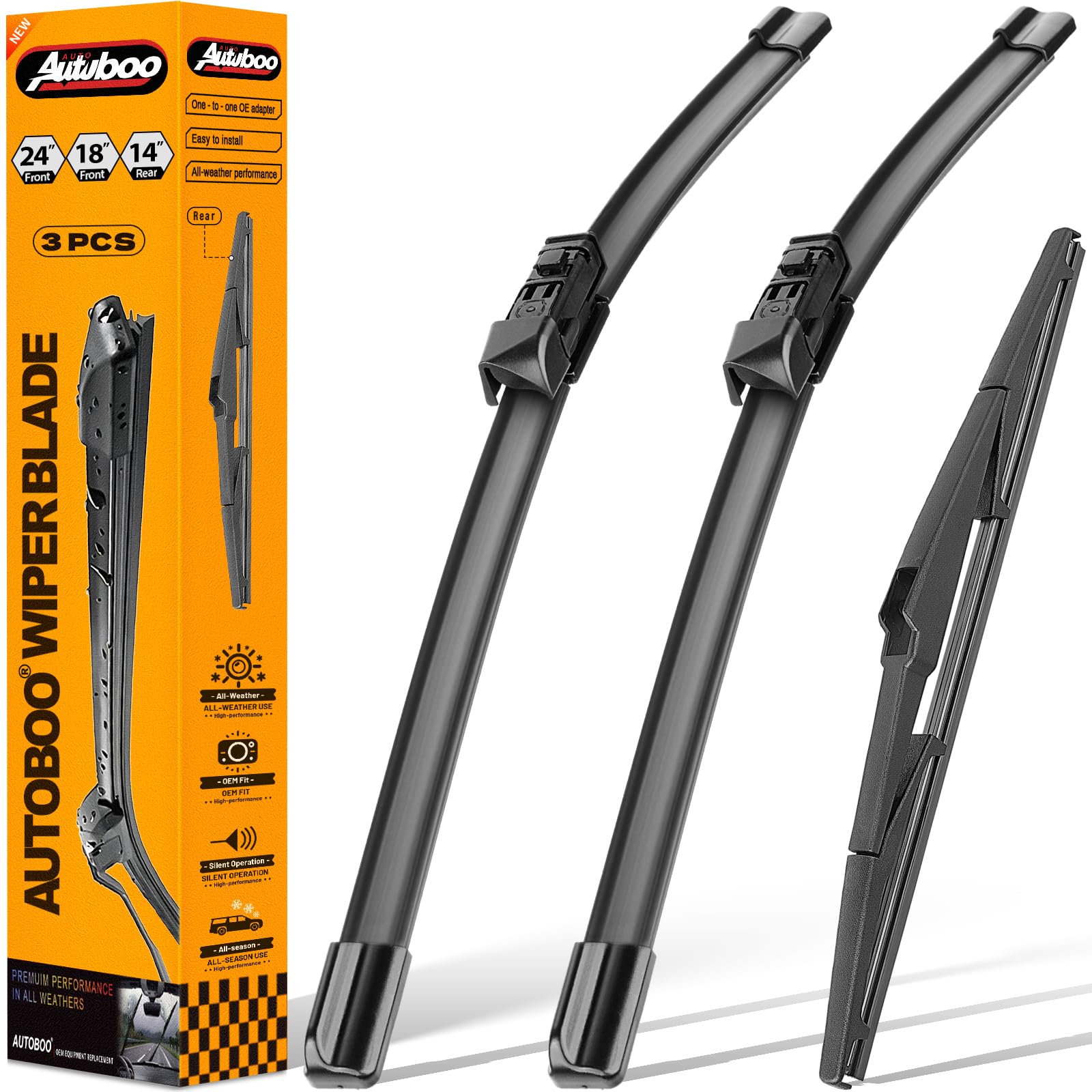 AUTOBOO Windshield Wiper Blade Replacement for Mazda CX5 CX9 2017-2025 | Fits CX