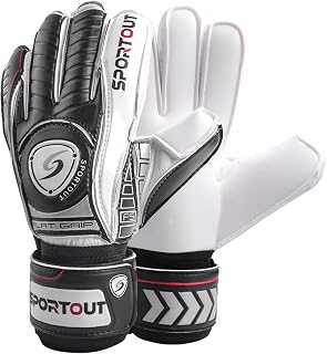 SPORTOUT Goalkeeper Gloves with Fingersave, Breathable Soccer Goalie Gloves, 4mm Latex, for Kids, Youth and Adult