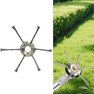 Strimmer Head, Universal Trimmer Head Replacement | Grass Trimmers, Brush Cutters and Garden Tools, 25.4mm Durable Steel Wire Brush Head for Lawn and Weed Removal (7 Inch)
