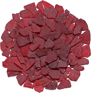 QYGL Sea Glass for Crafts - 34oz Red Frosted Seaglass Pieces | Vase Filler and Aquarium Ornament, DIY Craft Supplies for Art, Beach Weddings, and Home Decor