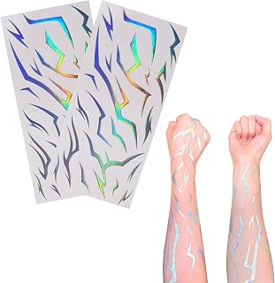 Vagilelf 50 Counts K-Style Demon Mark Tattoos for Theme Party Decorations | 2 Sheets Dark Concept Makeup Stickers, Mystic Hunter Symbols for Halloween Anime Cosplay, K-Pop Stage, Party Accessories