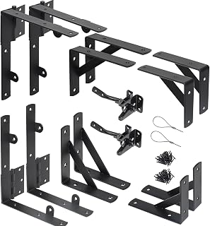 WEKIS 2 Sets Anti Sag Gate Kit Heavy Duty No Sag Kit Gate Corner Brace Bracket for Wooden Fence Gate with Self-Locking Gate Latch