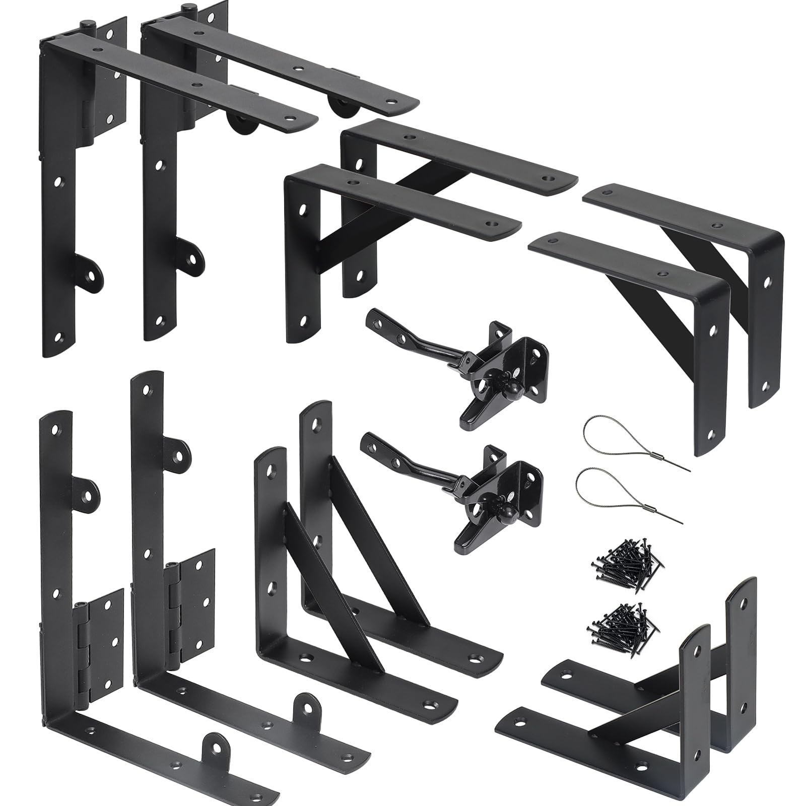 WEKIS 2 Sets Anti Sag Gate Kit Heavy Duty No Sag Kit Gate Corner Brace Bracket f