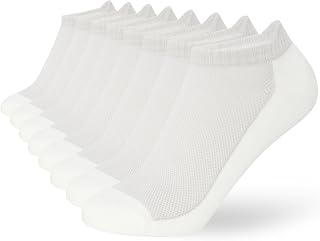 FM London Pack of 8 Men's Short Bamboo Socks – Soft, Breathable and Odour Resistant, Sporty Socks – with Heel Protection