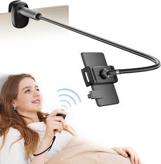 VOLTIFYMAX Gooseneck Stand Holder with Remote Page Turner for Kindle,Stand for Reading in Bed,Tablet Mount Holder for Desk,Flexible Long Arm,Accessories Compatible with Kindle