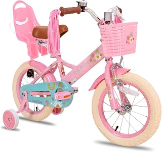 JOYSTAR Little Daisy Princess Kids Bike for Girls Boys Ages 2-12 | 12-20" Girls Bikes with Doll Seat & Streamers, Boys Bike with Number Plate