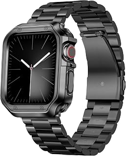 BINLUN Cinturino in Metallo Compatibile con Apple Watch 49mm 46mm 45mm 44mm 42mm 41mm 40mm 38mm Cinturino in Acciaio Inossidabil con Custodia in TPU per iWatch Ultra SE Serie 11/10/9/8/7/6/5/4/3/2/1