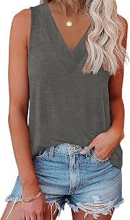 EyMuse Women Tank Tops V Neck Summer Sleeveless Tunic Casual Basic Shirts Real Tees Classic Cute Fashion Clothes