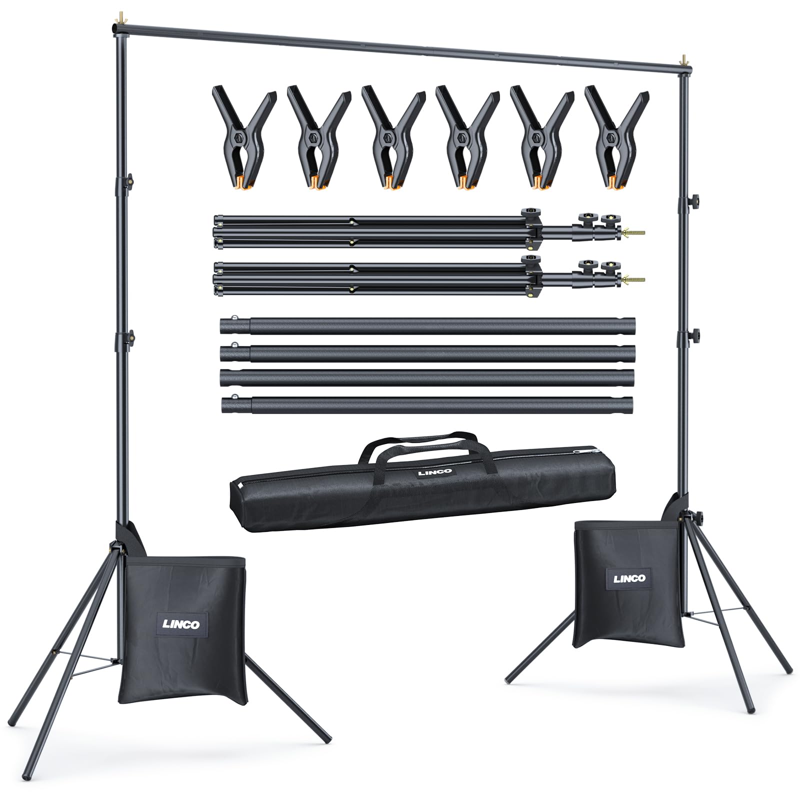 Linco Lincostore Backdrop Stand Kit 10x7ft for Photography | Adjustable back dro