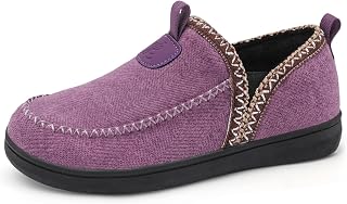 LeIsfIt Women's Slippers Wide Toe Box Memory Foam Slip-On House Shoes