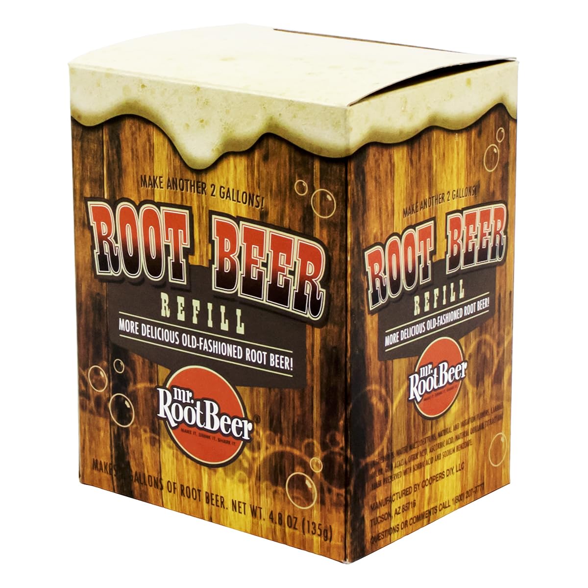 Mash King Root Beer 2 Gallon Refill Pack For The DIY Root Beer Making Kit Set - 
