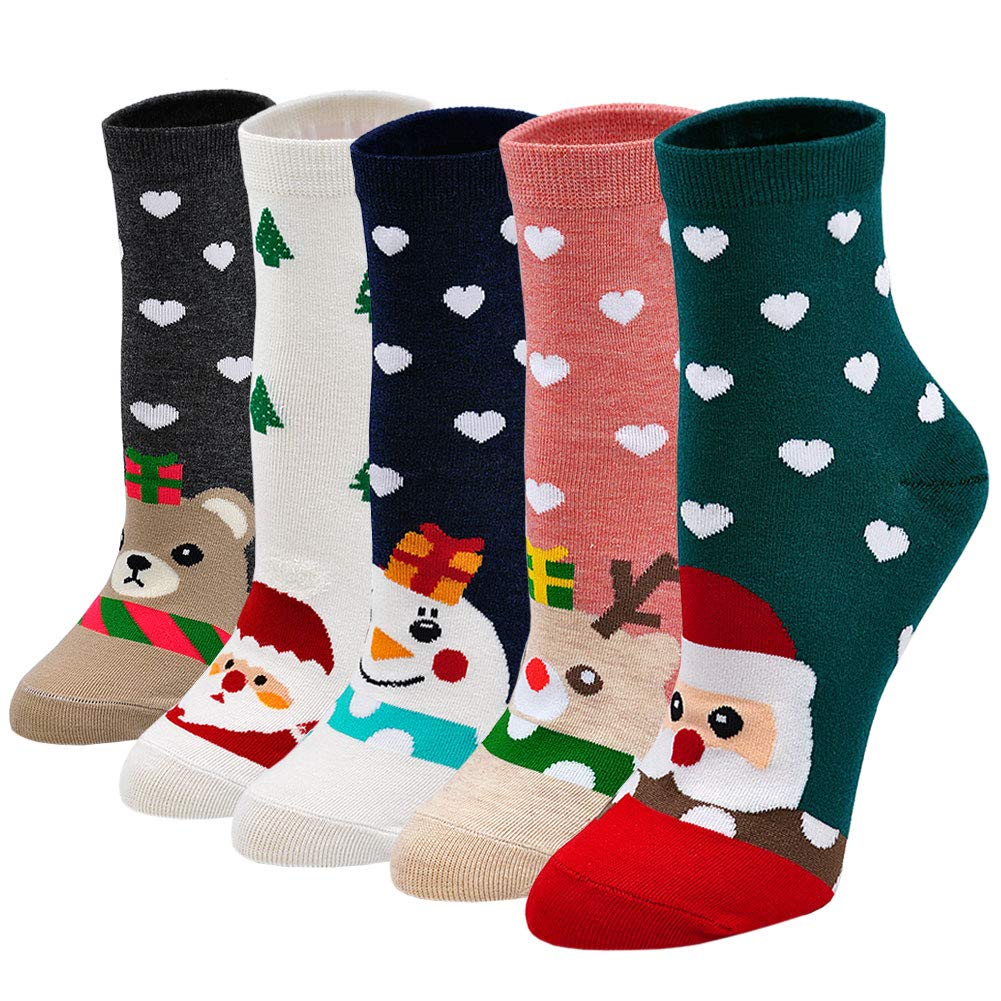 Chaussette de Noël Femme Fantaisie Coton Hiver Motif Drôle Doux Bas Respirant So