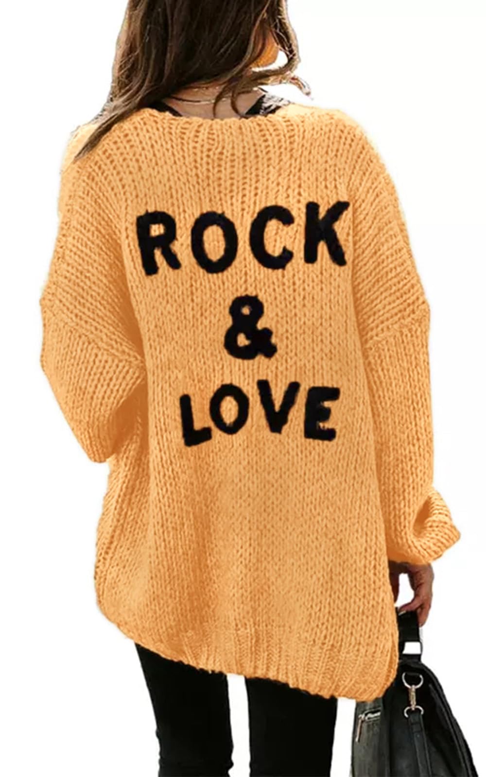 PRETTYGARDEN Women's Long Sleeve Open Front Knit Cardigans Sweaters Soft Loose D
