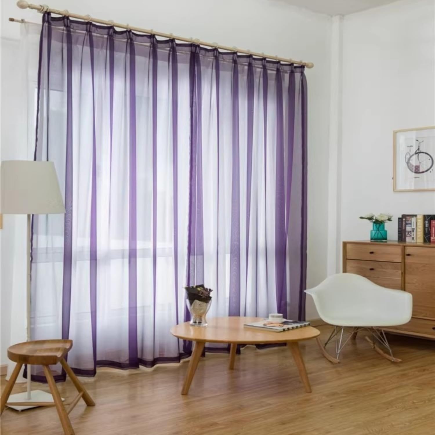 Solid Tulle Curtains for Living Room, Bedroom, Modern, 2m x 1m, Multicolor Sheer