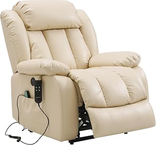 Infinite Position Dual Motor Power Lift Recliner Chair for Elderly,Lay Flat Lift Chairs Recliners for Seniors,USB Ports&Remote, Lumbar Pillow, Leather