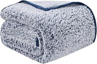 EMME Fleece Throw Blanket for Sofa 230x230 Navy Warm