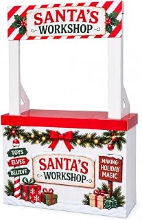 Anderson's Lifesize Santas Workshop Booth Holiday Stand-Up, 6' Tall | Decoration for Christmas Parties, Santa Events, Winter Festivals, Photo Booth Backdrops & Seasonal Event Décor