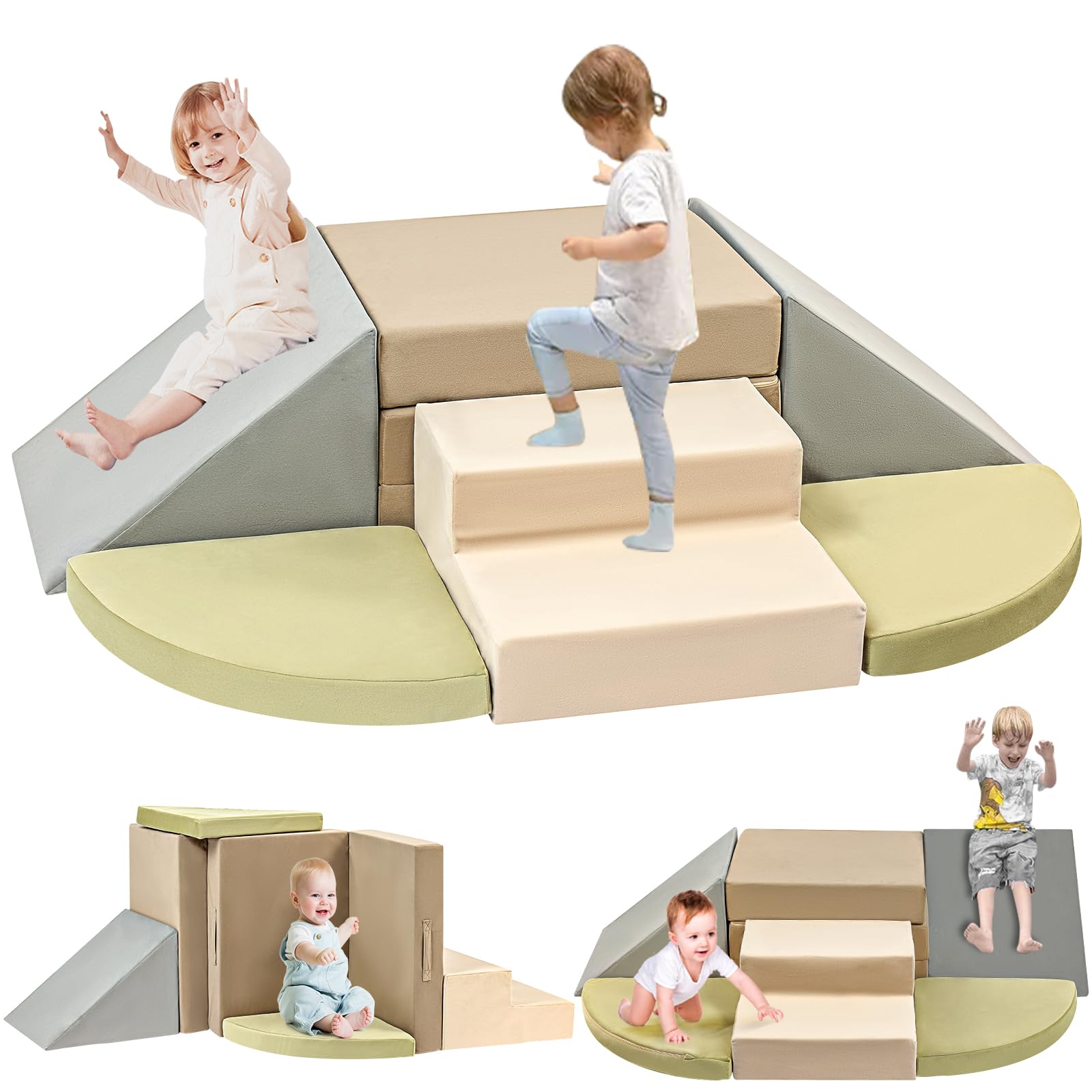 6-Piece Toddler Climbing Toys Indoor, Foam Climbing Toys for Toddlers, Soft Play