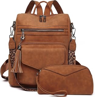 GAEKEAO Women's Fashion Leather Backpack Travel Backpack Convertible with Wrist Strap