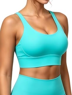 Grace Form Strappy Sports Bra for Women Padded Push Up Sport Bra Athletic Running Workout Bra Yoga Bra
