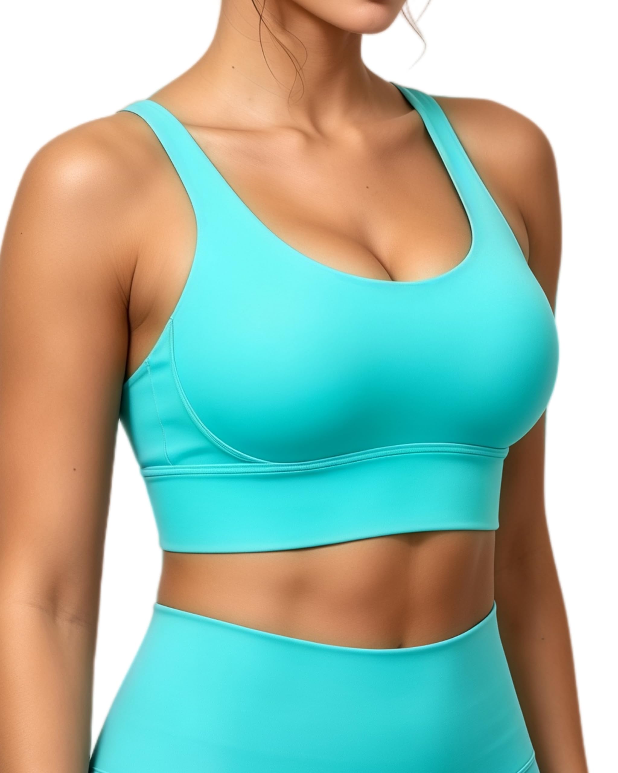 Grace Form Strappy Sports Bra for Women Padded Push Up Sport Bra Athletic Runnin