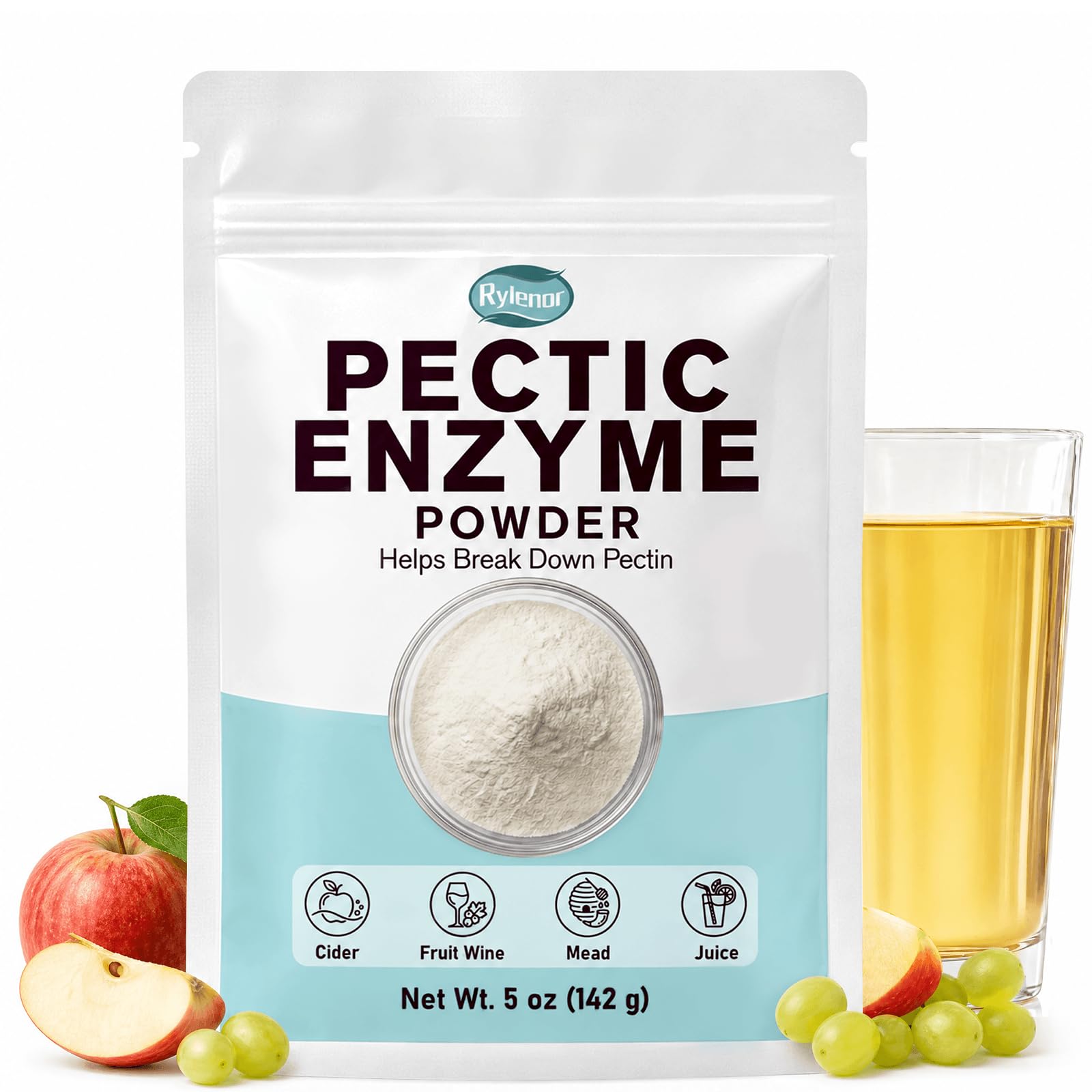 Pectic Enzyme Powder Food Grade 5 oz, Breaks Down Fruit Pectin | Enzyme for Cide