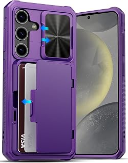 ATATOO for Samsung Galaxy S24 Case Wallet with Card Holder, Dark Purple