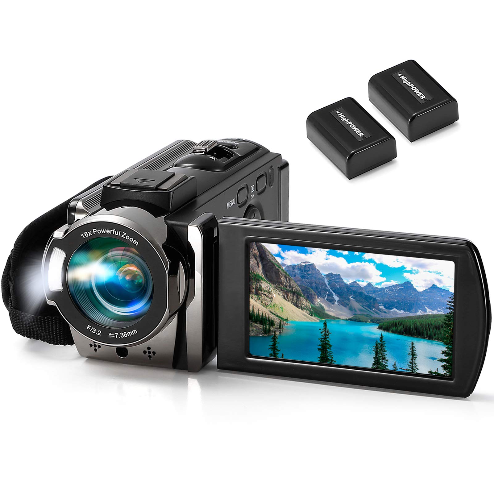kimire Video Camera Camcorder Digital Camera Recorder Full HD 1080P 15FPS 24MP 3