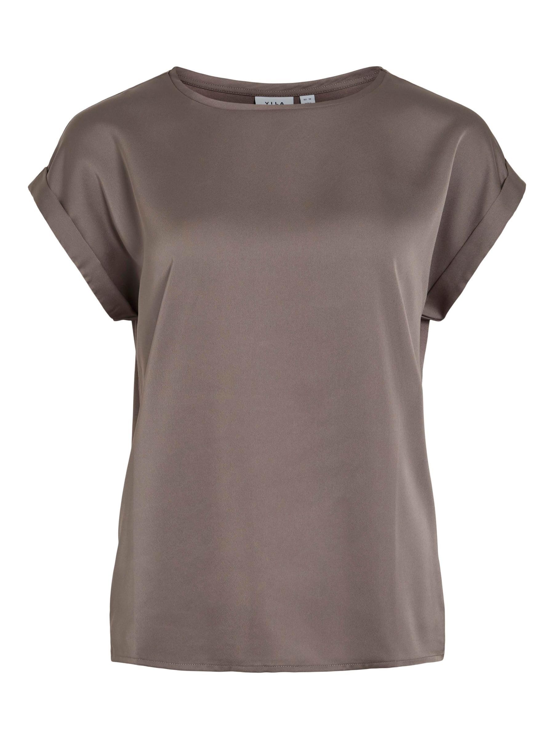 Vila Women’s Viellette S/S Satin Top, Noos, 14059563